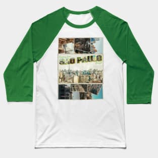 Greetings from Sao Paulo in Brazil Vintage style retro souvenir Baseball T-Shirt